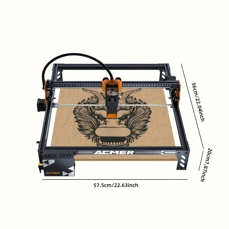 ACMER P1S Pro Laser Engraving Machine, 6W Laser with Z-Axis Lifting Module, WiFi Module, Engraving Accuracy of 0.01mm, 380mm X 370mm Work Area, Diode CNC Machine Tool Blue Light Laser Cutter, Ideal for DIY Craft Enthusiasts, Great Mother's Day Gift