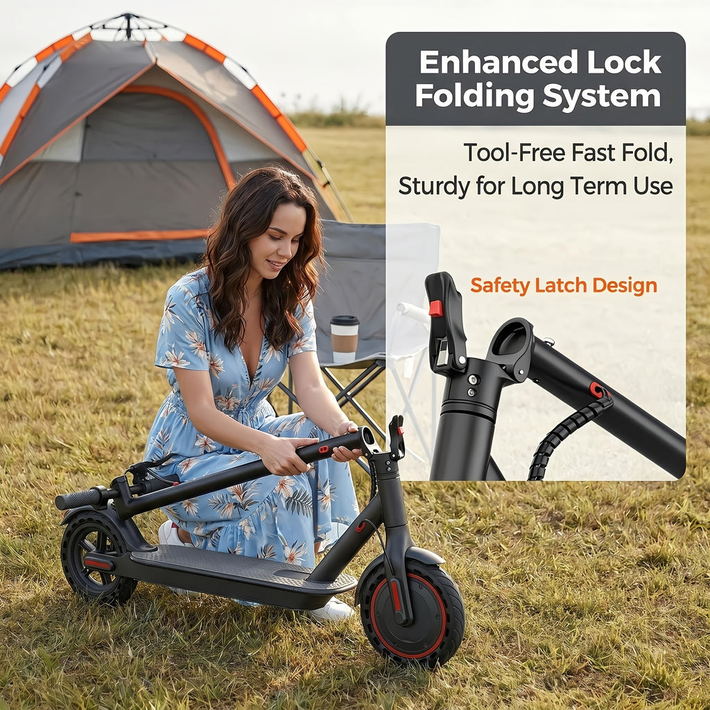 350W Motor. Adult Folding Electric Scooter, 8.5-Inch Tires, 3 Speed Settings, Dual Safety Brakes, Durable Body, LED Headlights And Taillights, Supporting 265 Pounds, for Daily Commuting And As A Gift. Large-Capacity Battery: 36V5.2AH/36V 10.4Ah
