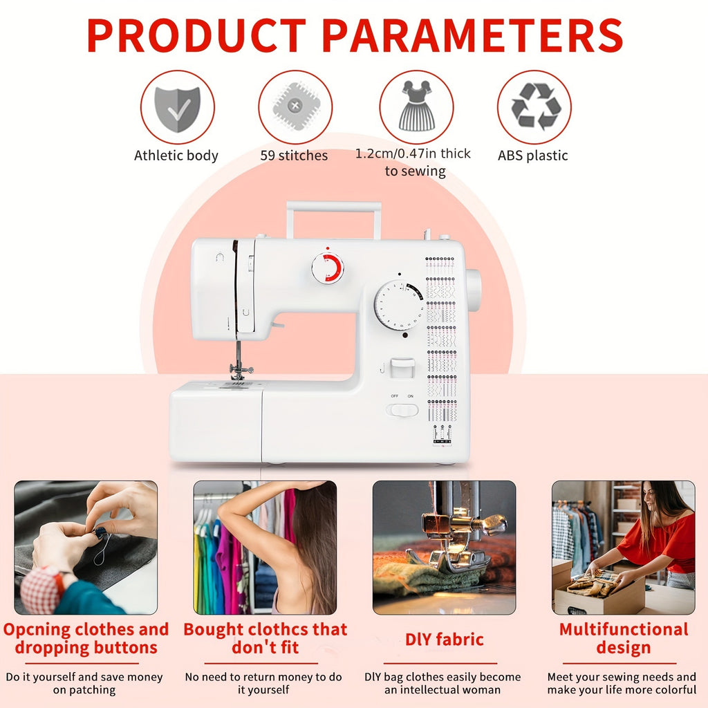 705 Multifunctional Home Sewing Machine Electric 59 Stitches Sewing Machine With Foot Pedal US