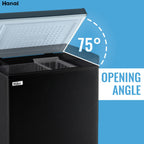 [Small Deep Freezer] WANAI Small Deep Freezer, 2.5/3.5/5.0 Cubic Feet Chest Freezer With Adjustable Temperature, Top Open Door, Removable Storage Basket For Home, Kitchen, Office, Home And Apartment, Black