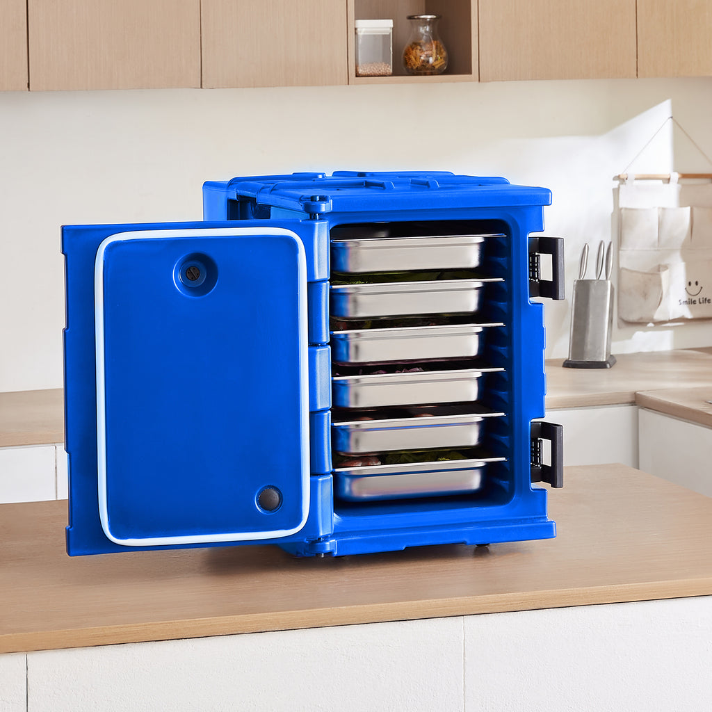 VEVOR Insulated Food Pan Carrier Stackable Catering Dishbox 90L/120L Chafing Dish, Small wheel/Large wheel