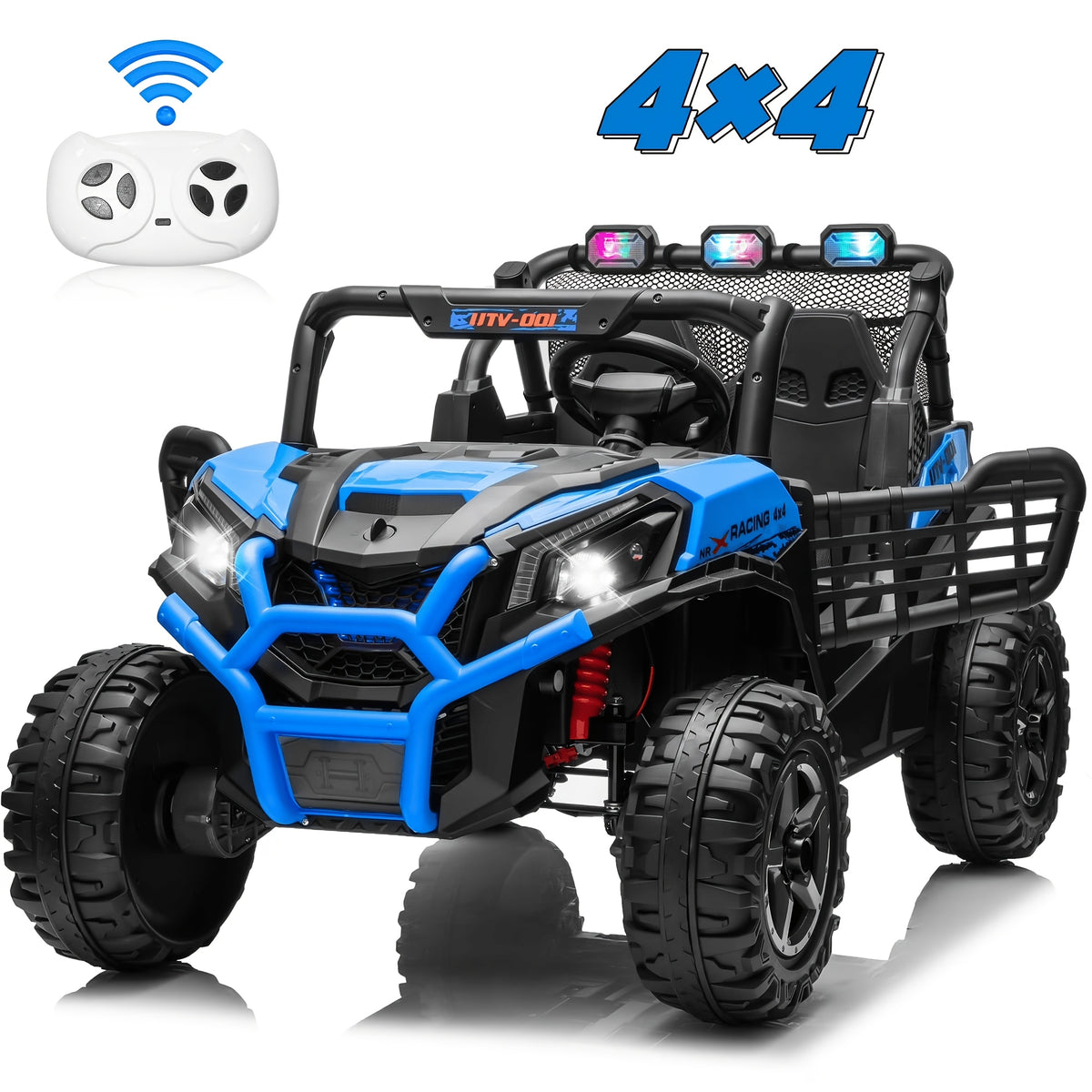 24V 2 Seater XL Ride On Toys for Kids, 4WD Electric Off-Road UTV Truck W/ Motors, Remote Control, 20" Large Seat, 5 Mph Max Speed, Electric Vehicle for KIds, Best Chrismas Gifts