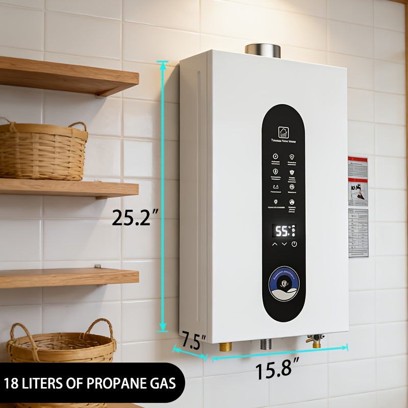 14/16/18 Liter Instant Water Heater, Flow Rate 3.7-4.76 GPM/95540-122837 BTU, Suitable for Indoor Installation.