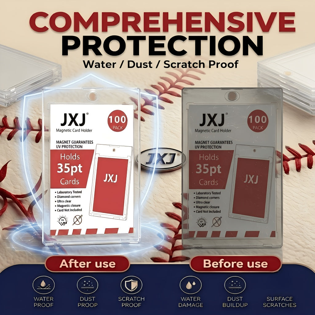 [400ct Magnetic Card Holder] - One Touches for Trading Cards, Hard Plastic Construction, 35pt Thick Card Case Protector for Baseball, And Trading Cards, Perfect Christmas And Halloween Gifts