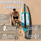 11'6'' Inflatable Paddle Board With Premium SUP Board Accessories, Paddle Board With Anti-Slip EVA Deck For Youth&Adults Of All Skill Levels, SUP Board With Seat For Yoga, Fishing, Surf