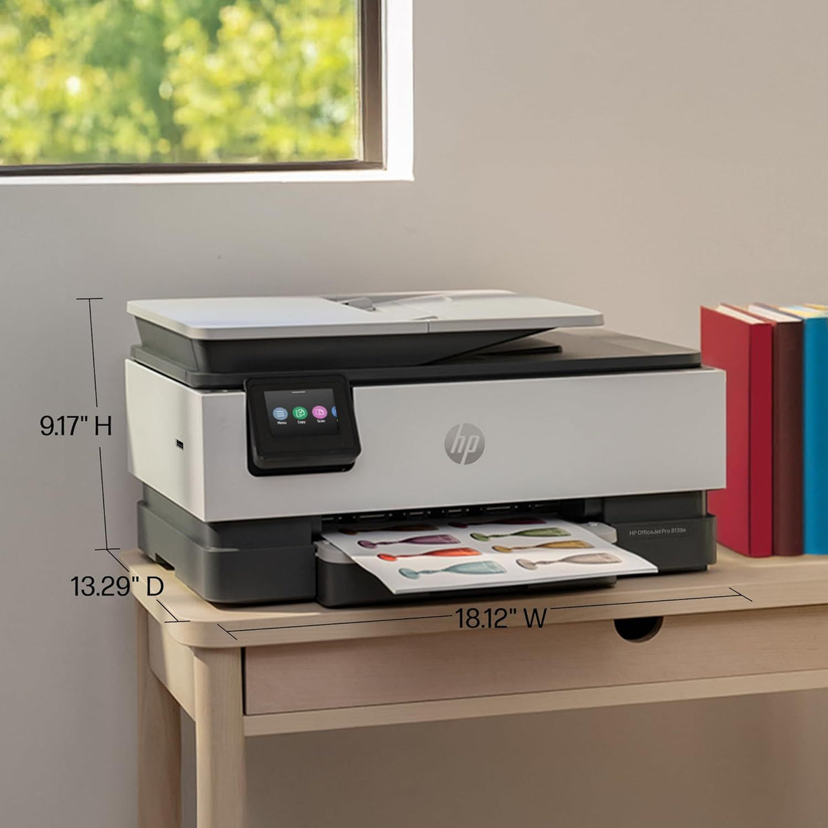 HP OfficeJet Pro 8139e Wireless All-in-One Color Inkjet Printer, Print, scan, copy, fax, ADF, Duplex printing Best-for-home office - Professionally Refurbished