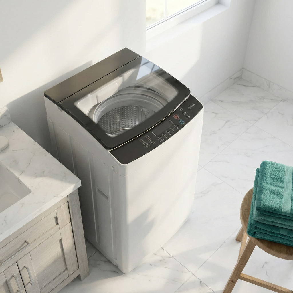 15.6/17.6/25/30lbs Full Automatic Portable Washing Machine - Compact Design with Drain Pump, 10 Programs, 8 Water Levels, LED Display & 24H Delay Start, Ideal for Apartment, RV & Camping