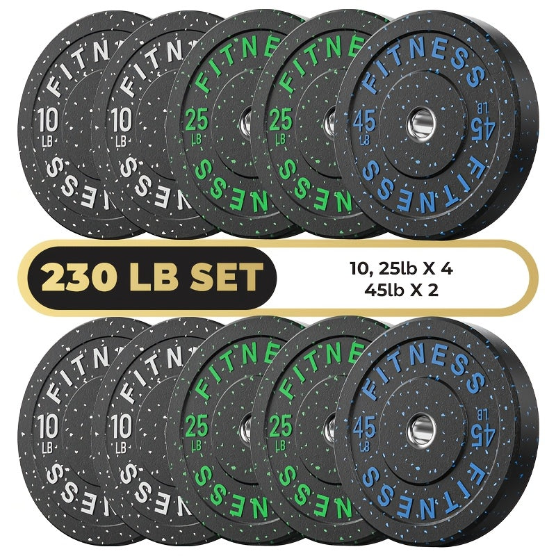 High Bounce Bumper Plates, 2-Inch Weight Plates for Weight Lifting And Strength Training, Colored Rubber Weight Plates for Home Gym
