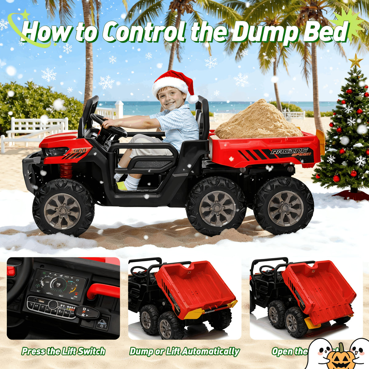 24V Kids Ride-On UTV, Dual Mode Powered Car With Remote, 3 Speed Settings, Music, LED Lights & Suspension, Outdoor Toy Vehicle For Boys And Girls Ages 3+