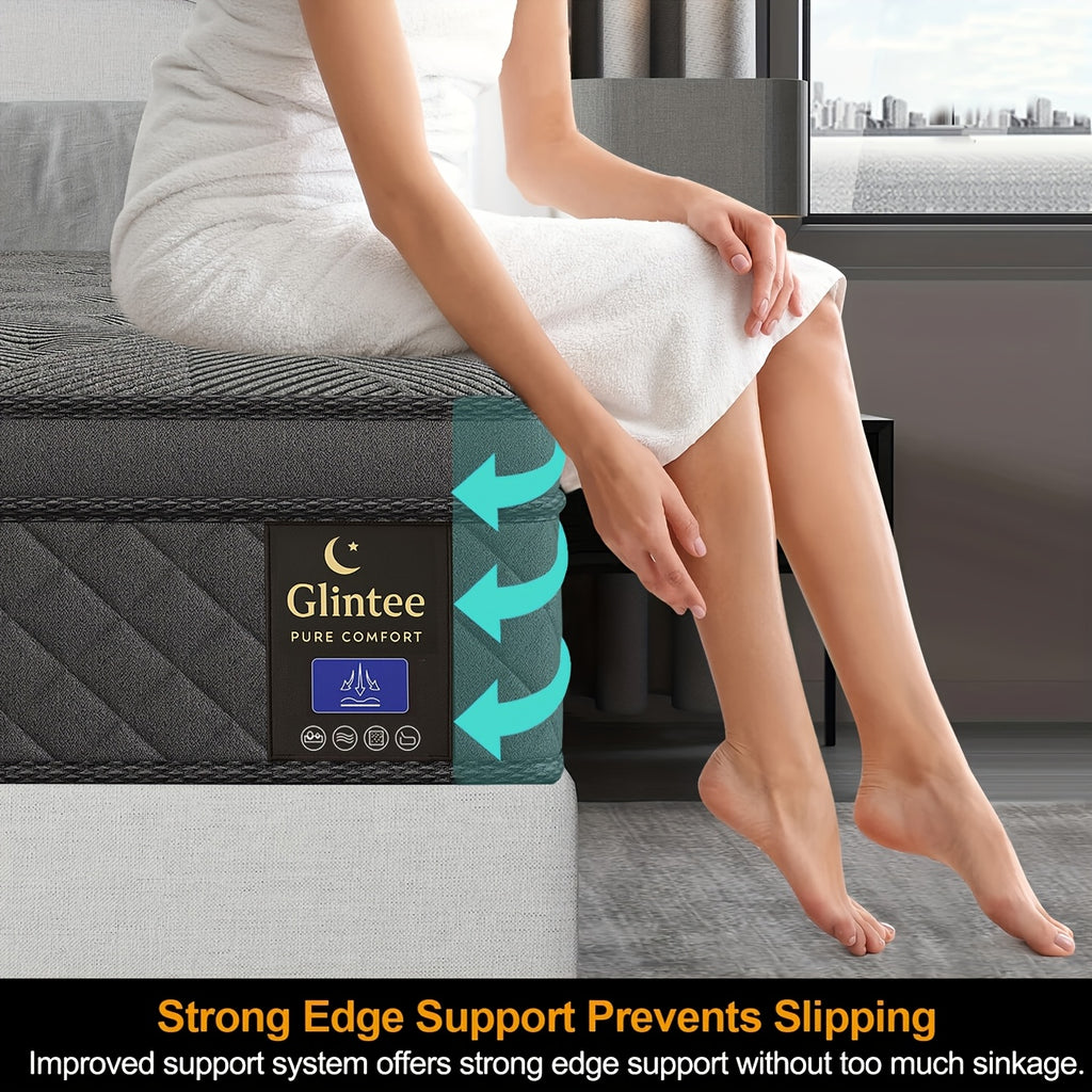 Queen Mattress 12/14 Inch Twin, Full, Queen, King Size, Mattress Memony Foam And Spring, Medium Firm Mattress for Cooling, Pressure Relief, Edge Support & Motion Isolation Boxed