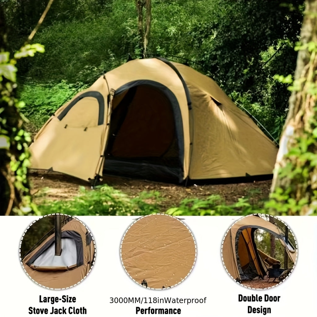 Campravox Hot Tent for Camping with Chimney, a Portable Backpacking Tent Featuring an Inner Tent And Stove Jack, Suitable for 1-2 People for Outdoor Hiking And Hunting