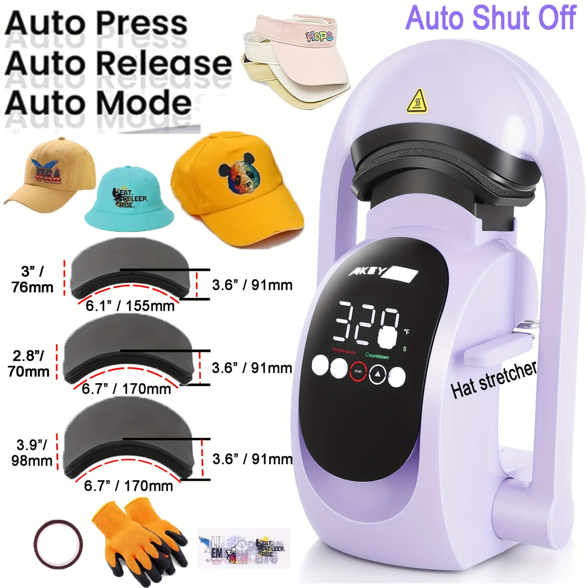 15"x15"/12"x15" - 8-in-1/5-in-1 Heat Press Machine Combo, Rotatable Design, Multi-Size Transfer Sublimation Combo, Suitable for T-shirts, Bags, Pillows, Hats, Beanies, Rollers - The 3-in-1 Automatic Hat Heat Press Can Only Press Hats