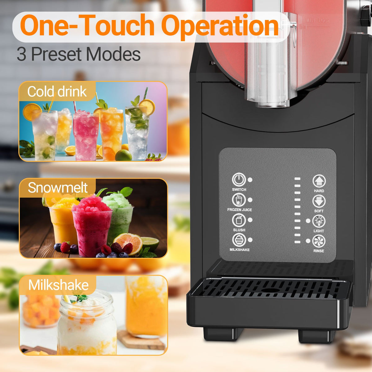 [Slush Maker 85 oz] Slush Maker 85 oz, Frozen Drink Maker for Home with 3 Preset Programs, No Ice Needed, Auto-Clean, LED Display, Quiet Smoothie Maker for Milkshakes, Margaritas, Frappes & More