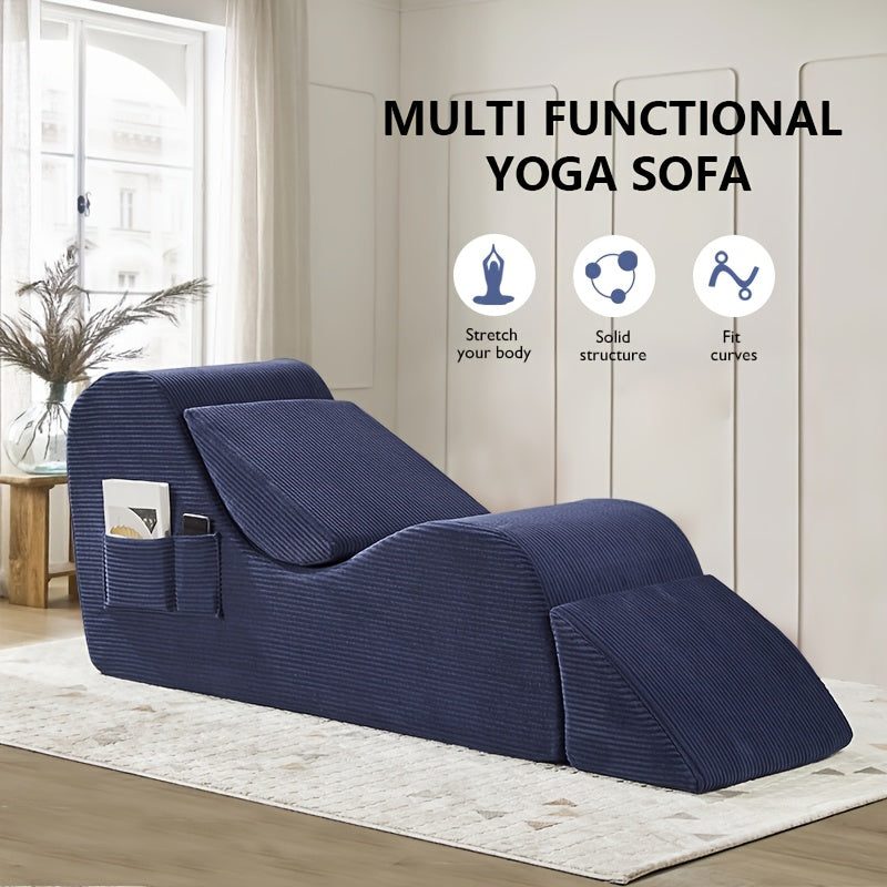Multi-Functional Yoga, Stretching And Relaxation Curved Sofa Chair - Adult Ergonomic Design, with Adjustable Headrest, Non-Slip Bottom Yoga Chair, Suitable for Bedroom, Living Room And Indoor Furniture