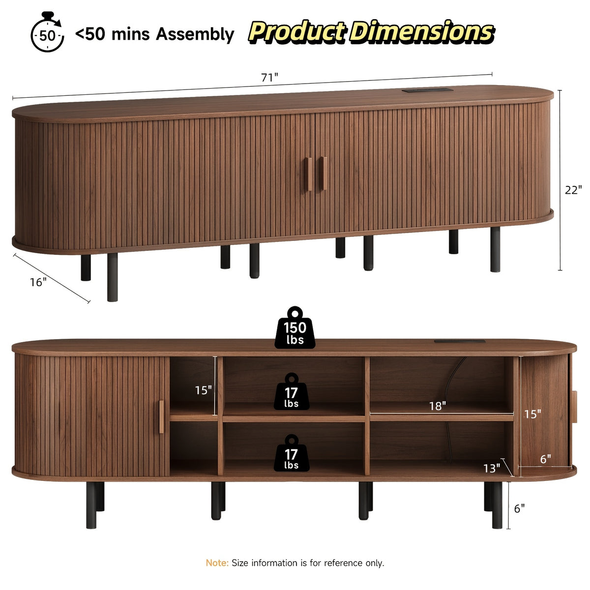 PAZCASA Wide Large TV Stand, Available in 86-inch/70.8-inch/55-inch Sizes, with Power Outlets, Suitable for 90-inch TVs. Sturdy and Durable Entertainment Center Featuring Adjustable Shelves, Sliding Doors, and Ample Storage Space. Modern Media