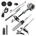 52cc 6-in-1 Gas Powered Weed Eater with Hedge Trimmer & Pole Saw - Multi-Attachment Brush Cutter, 2-Stroke Lightweight Trimming Machine for Yard Maintenance