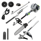52cc 6-in-1 Gas Powered Weed Eater with Hedge Trimmer & Pole Saw - Multi-Attachment Brush Cutter, 2-Stroke Lightweight Trimming Machine for Yard Maintenance