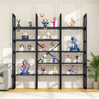 Industrial Bookcase, 71-Inch 5-Tier Triple-Wide Geometric Display Shelf for Home or Office