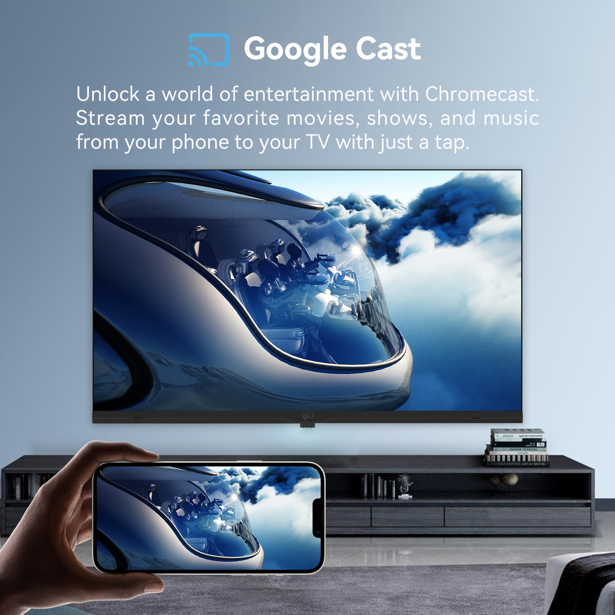 FPD 40-inch Smart TV, Google TV, Full HD, with Built-in Google Play and Chromecast, HDR 10, Audio, Voice Remote Control, Live Streaming TV, Palette Series, US40GFS, 2025 Model