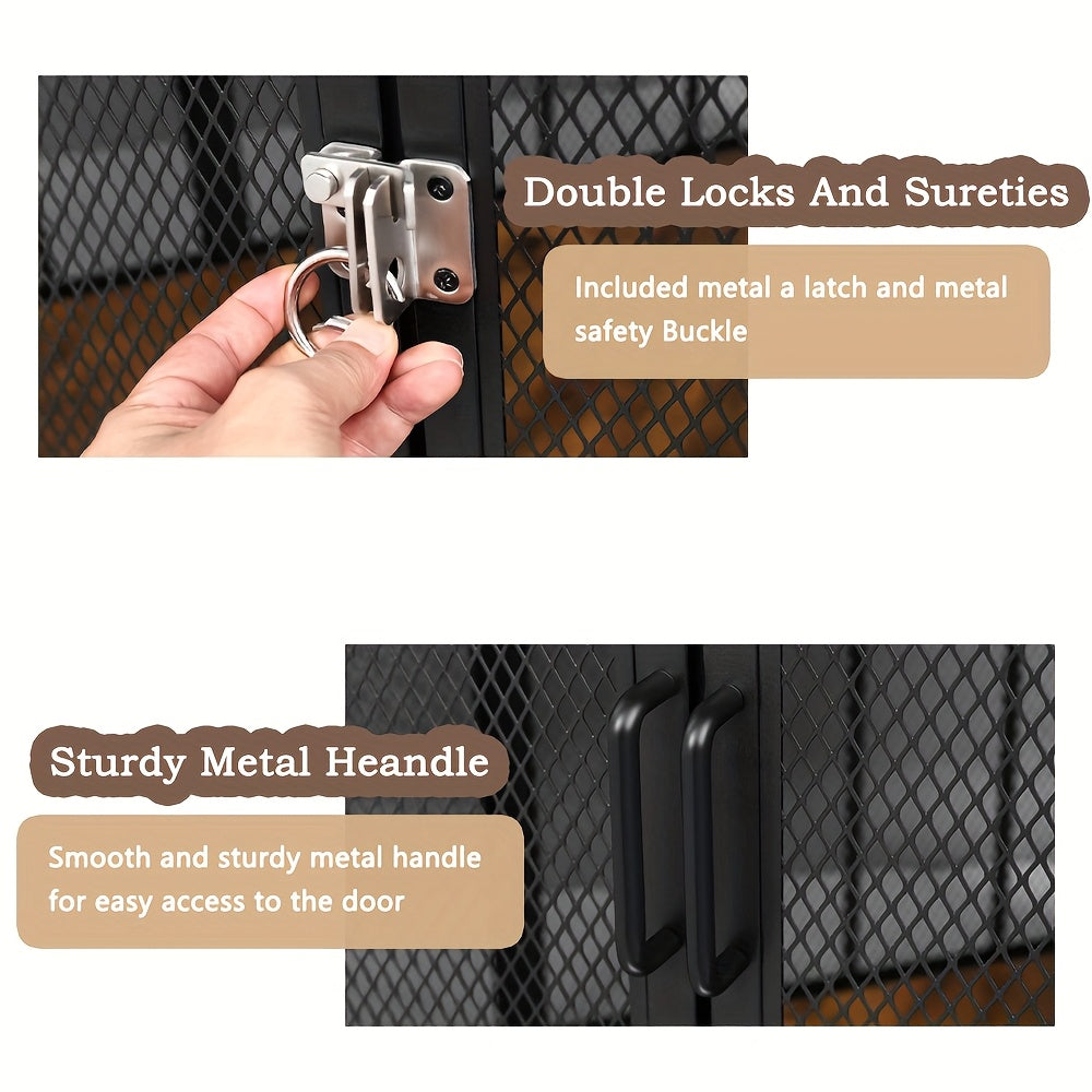 66 Inch Heavy-Duty Large Corner Dog Crate - XL Wood Kennel Cage with Double Doors & Lockable Panels, Spacious Multi-Section Furniture Pet Enclosure for Dogs (Great Danes, Mastiffs) - Sturdy Modern Design /Outdoor Use