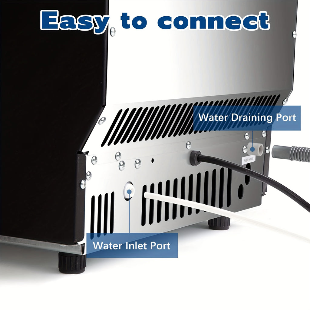 110 Lbs/24H Commercial Ice Maker, 36 Cubes/11mins, 13 Lbs Ice Storage Capacity, Counter Ice Maker Self Cleaning, 24 Hour Timer Stainless Steel Freestanding Ice Maker Machine