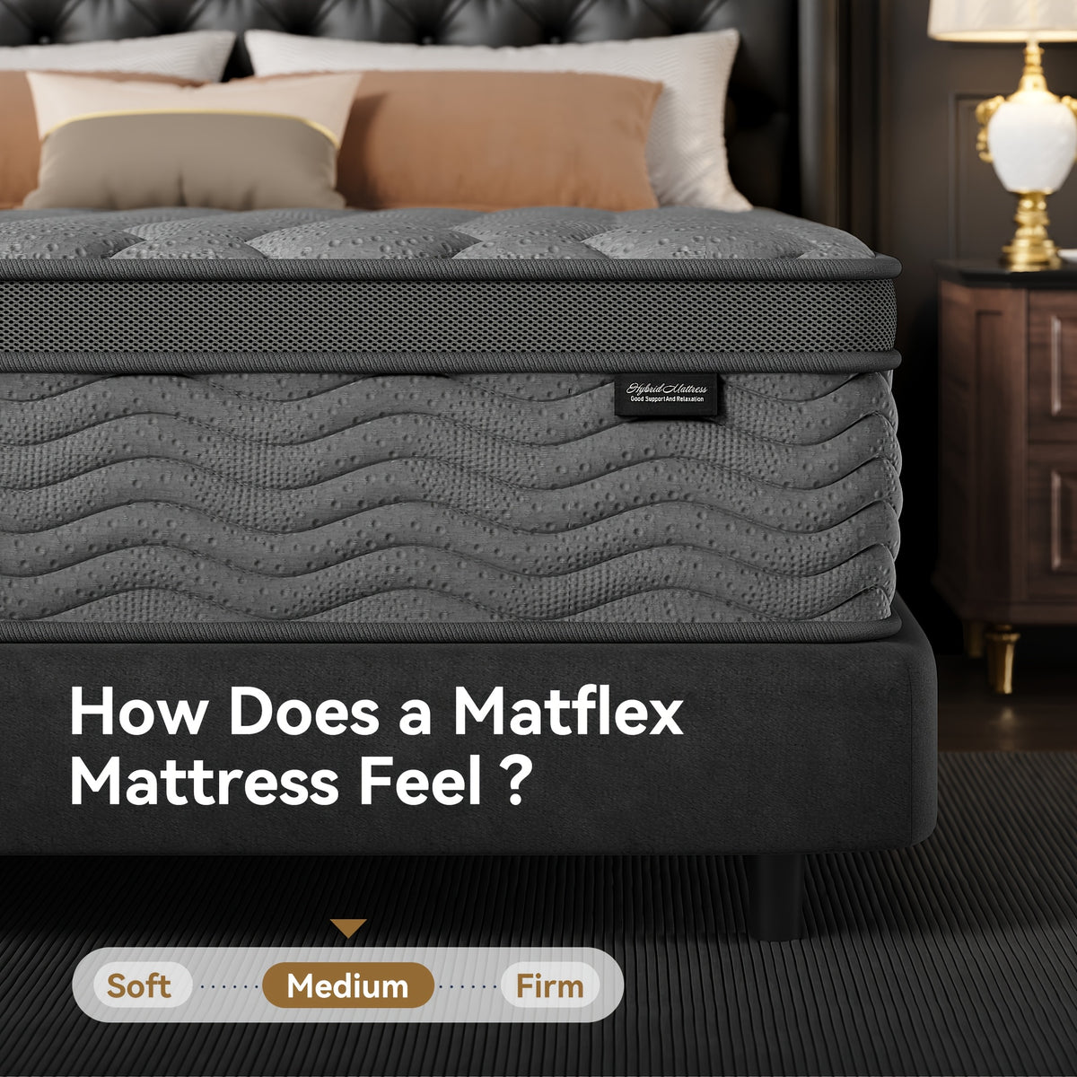 8/10/12 Inch Mattress in Twin, Full, Queen, And King Sizes - Ergonomically Designed, Medium Firm Hybrid Mattress, Offering Luxurious Comfort with Pocket Springs, Grey Quilted Cover, Bed Mattresses