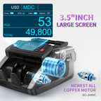 [Black Friday] Mixed Denomination Money Counter Machine, Value Counting, N70 Bill Counter With UV/MG/IR/MT Counterfeit Detection, 3.5" TFT Display Cash Counting Machine, Office Supplies, Black Friday