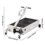 VEVOR Low Profile Oil Drain Pan, 17 Gallon / 20 Gallon Capacity, Rolling Oil Drain Pan with Electric Pump, 7.2 ft Hose & T Folding Handle, Leak-proof & Corrosion-resistant, Fit for Cars, SUVs, Trucks, ATVs, White