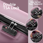 Nested Hardside Luggage Set in Purple, 4 Piece - TSA Compliant