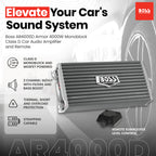 Boss Audio Systems AR4000D Armor 4000 Watt Monoblock Class D 1-Ohm Stable Car Audio Amplifier Amp with Mosfet Power Supply and Remote Control