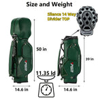 PGM Golf Cart Bag With 14 Way Organizer Divider Top, Premium Cart Bag With Handles And Rain Cover For Men/Blue