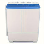 21Lbs Portable Washing Machine, Semi-automatic Compact Twin Tub Laundry Washer with Built-in Drain Pump, Time Control, 13Lbs Washer And 8Lbs Spin Dryer Combo for Apartments, Dorms, RVs