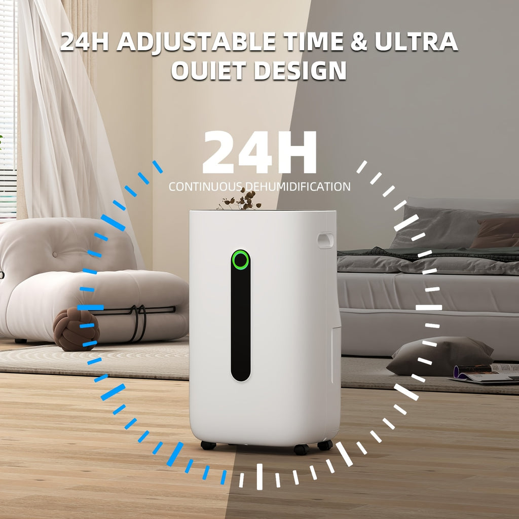 80 Pint Dehumidifier, Whole-Home Coverage with One-Touch Operation, 45dB Ultra Quiet - 3-Speed Fan, Auto-Regulates Humidity, 1.7Gallon Water Tank, Full-Tank Alert, Bedroom, Bathroom