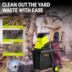 Wood Chipper, 1800W High Power Garden Branch Shredder, 15-Amp Electric Brushless Wood Chipper, Garden Tools With 10 Gallon Collecting Bin, Easy To Clean For Branches, Leaves And Yard Cleanup, Fathers Day Gift