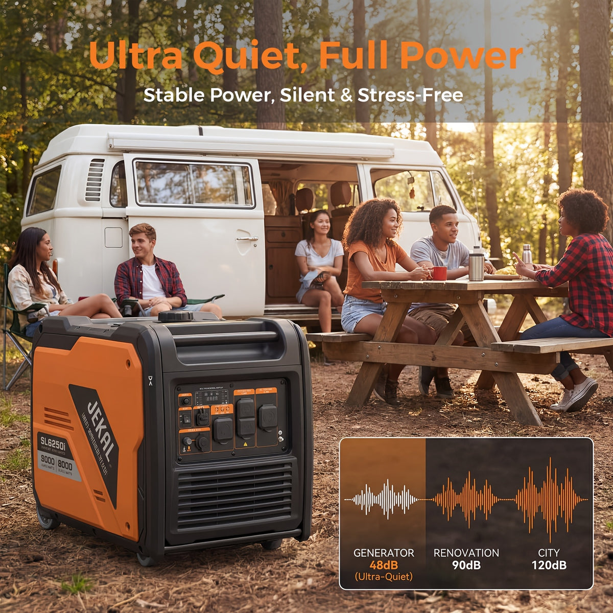 INNOVATIVE LIFE 2500W/120V, 3500W/120V, 5000W 120V/240V Dual Voltage Portable Inverter Generator, 30A Outlet RV Ready, 5000W Electric Start, Pure Sine Wave, Type-C & QC3.0 Ports, Gas Powered for Home Backup And Camping, EPA Compliant