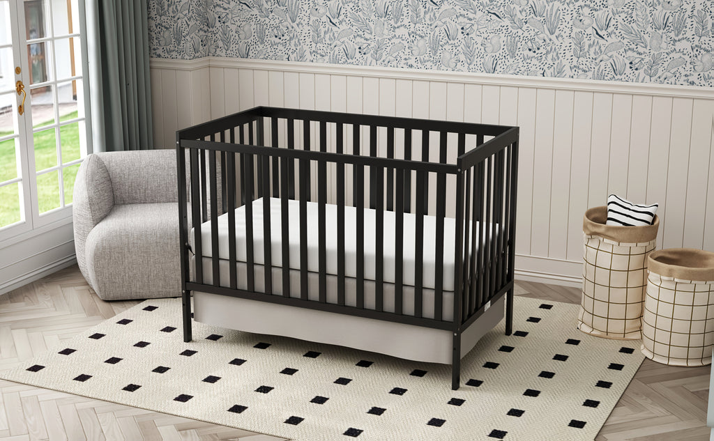 Goldzone Crib 5in 1 Convertible, Wooden Newborn Essentials Convertible to Toddler Bed, Sofa Bed and Full Size Bed, Baby Cribs with 4 Adjustable Bases for Nursery Decor, Baby Stuff Clearance, Item Weight: 37lbs, Maximum Weight Recommendation: 50lbs