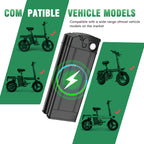 Electric Folding Bike Lithium Battery, Scooter Battery, 48V 10.4Ah High-Quality Long-Range Battery, Quick Replacement, Ready to Use Directly on Vehicle, Includes Original 2A Fast Charger, Compatible with Multiple Models, Range 30-40KM