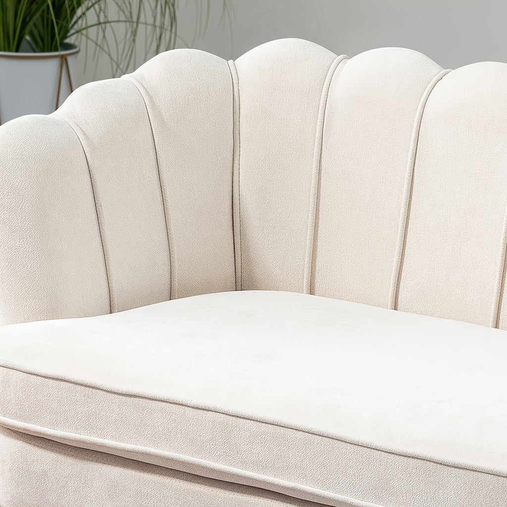Comfy Loveseat Sofa Small Couch 2-Seater Sofa with Golden Metal Legs for Living Room, Bedroom, Apartment