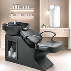 Professional Salon SPA Shampoo Bed, Equipped with Adjustable Seat, ABS Plastic Shampoo Basin and Independent Footrest, Elegant and Practical Design, Specially Designed for Beauty Salons, Suitable for Barber Shops, Home Massage Chairs, Massage Chair C