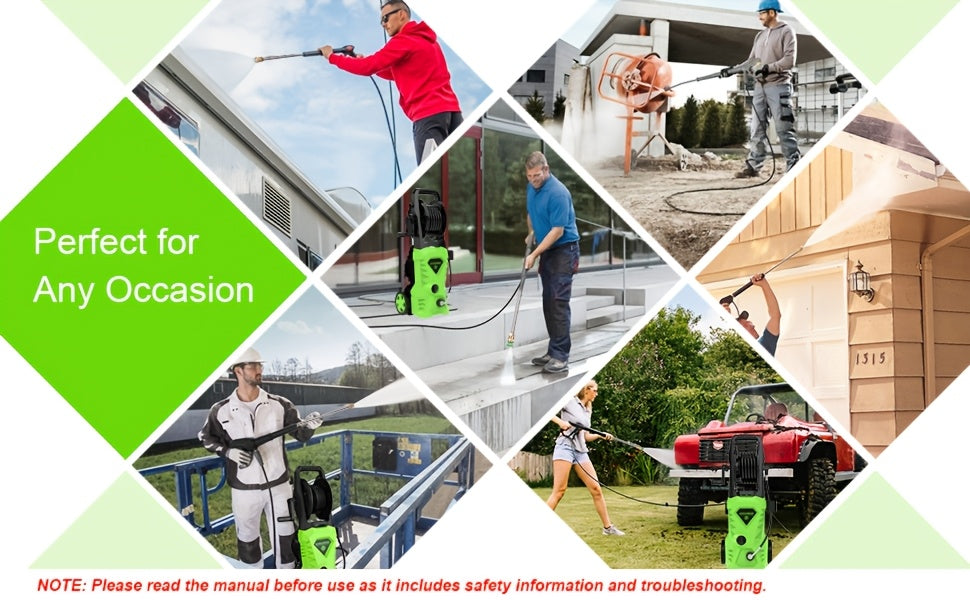 5000PSI Electric Pressure Washer - 2025 New Electric Power Washer with Upgraded 33FT Pressure Washer Hose Reel, Foam Cannon, 4 Nozzle Set, Power Washer for House/Patios/Car, Orange