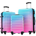Merax Luggage Sets 3pcs, Hardside Expandable Suitcase Set with Spinner Wheels, Lightweight Gradient Color Luggage 20+24+28in