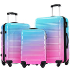 Merax Luggage Sets 3pcs, Hardside Expandable Suitcase Set with Spinner Wheels, Lightweight Gradient Color Luggage 20+24+28in