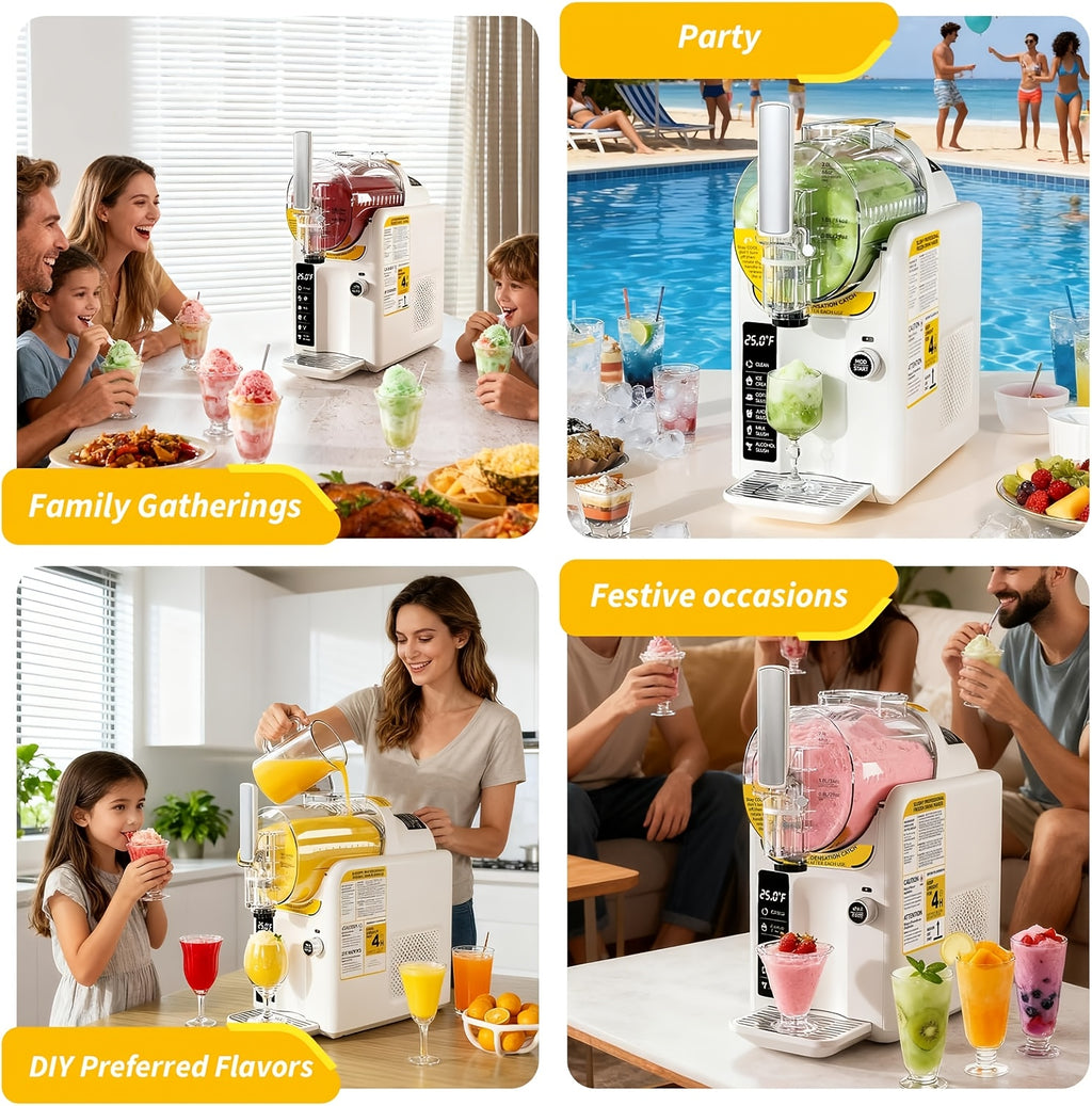[2-In-1 Ice Cream Maker] BAOTREE 2-In-1 Ice Cream Maker Slushie Machine for Home, 88Oz Frozen Drink Maker with Rapid-Freezing Technology No Ice Needed, Self-Cleaning Soft Serve Machine with 5 Presets for Milkshake Margarita Frappes