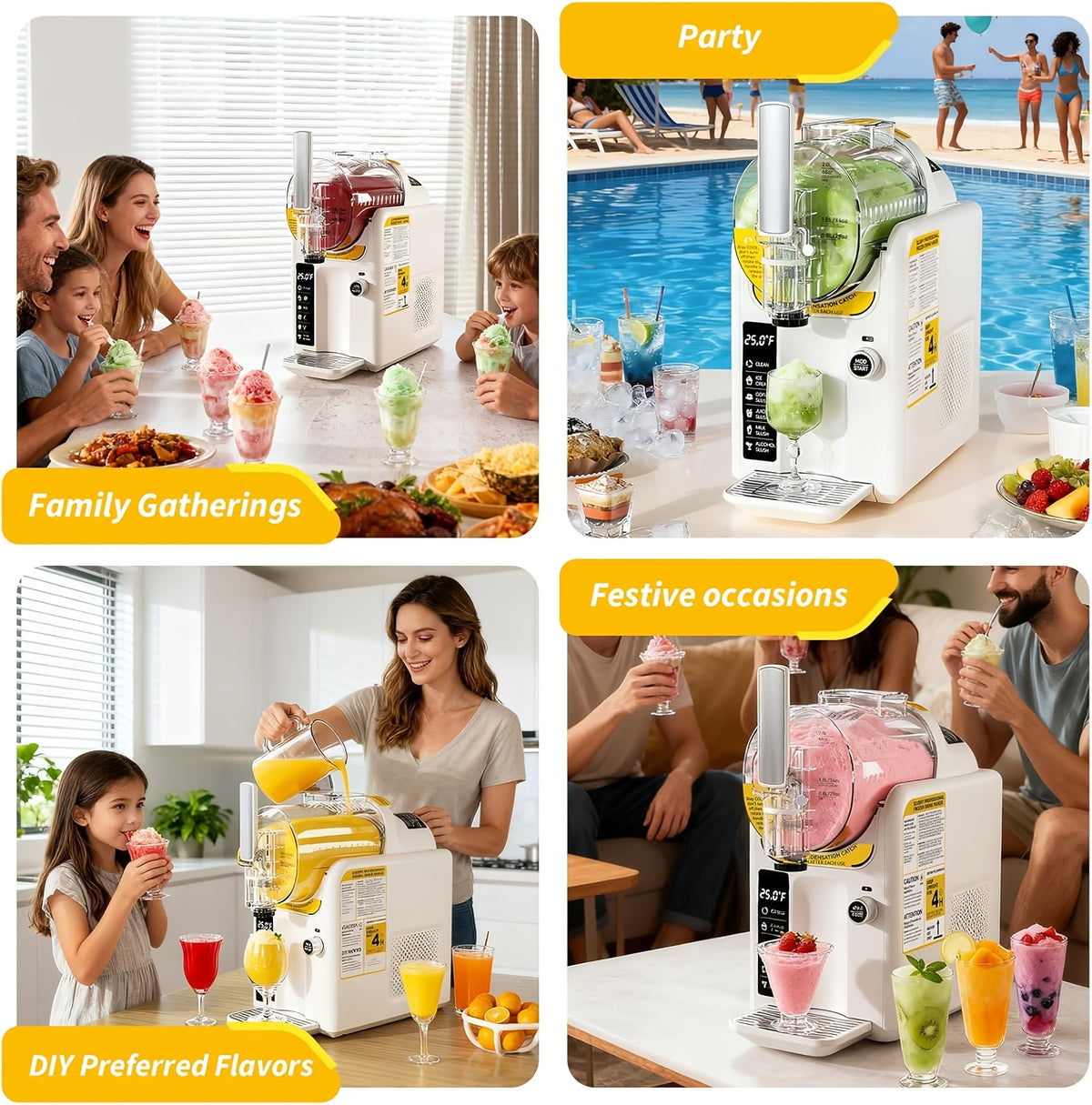 [2-In-1 Ice Cream Maker] BAOTREE 2-In-1 Ice Cream Maker Slushie Machine for Home, 88Oz Frozen Drink Maker with Rapid-Freezing Technology No Ice Needed, Self-Cleaning Soft Serve Machine with 5 Presets for Milkshake Margarita Frappes