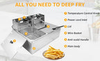 3.17gal Commercial Electric Deep Fryer, Stainless Steel Countertop Electric Fryers with Removable Tank and Lid