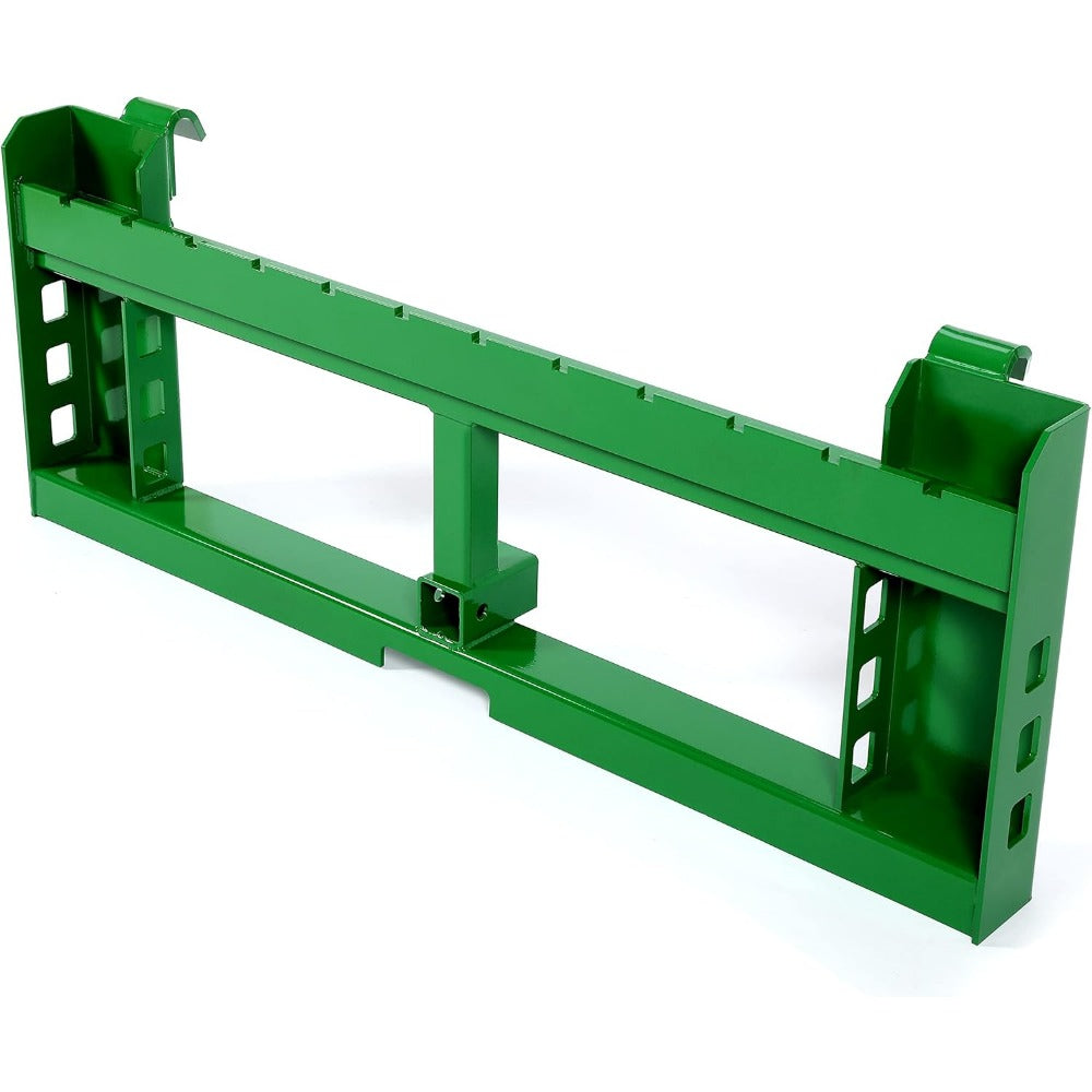 Trailer Pallet Fork Frame Attachment Compatible with 200 300 400 500 Series Loaders Skid Steer Hitch Rated 3000 LB Recciver Alloy Steel Green