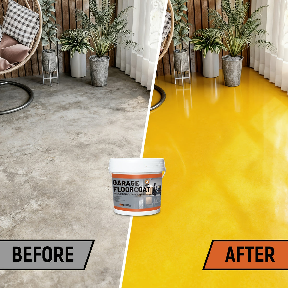 Professional Epoxy Floor Paint Kit (4 Gallon) - Light Blue Acrylic Concrete Coating for Garages & Basements | Single Component Formula | Scratch Resistant & Low VOC | Ready-to-Use