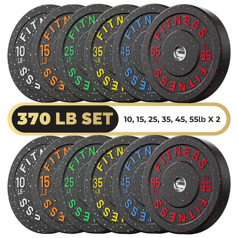 High Bounce Bumper Plates, 2-Inch Weight Plates for Weight Lifting And Strength Training, Colored Rubber Weight Plates for Home Gym
