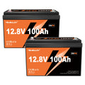[Lithium Battery 12V] 12V 100Ah LiFePO4 Lithium Battery With 100A BMS, Deep Cycle Marine Battery 12V, Max 1280Wh Energy, Group 24 For RVs, Vans, Trailers, Motorhomes, And Boats