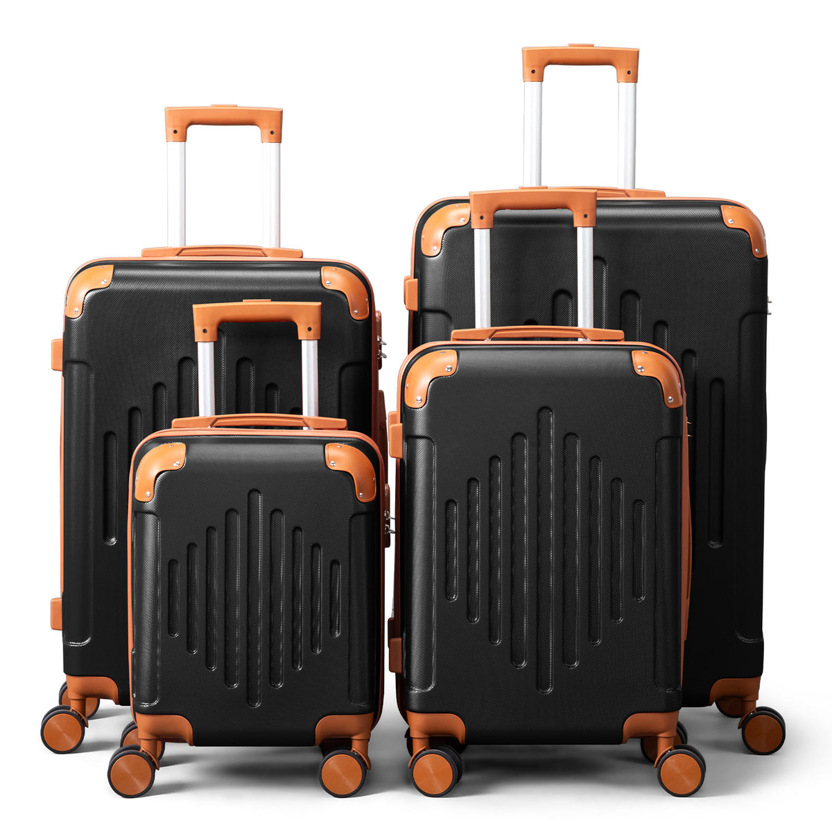 4 Pc Luggage Sets, Durable Hard Shell 4 Piece Set Suitcase with Spinner Wheels, Hardside Lightweight Luggage set, Large Travel Luggage Set (16"20" 24" 28"), mixed color